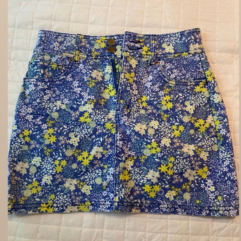 Urban Outfitters Floral Denim Mini Skirt, Women’s Small